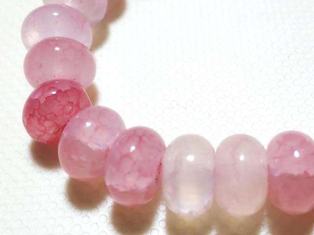 天然石★龍紋瑪瑙(ピンクB) 8mmロンデル 半連 < 女性アクセサリー/時計 天然石★龍紋瑪瑙(ピンクB) 8mmロンデル 半連 < 女性アクセサリー/時計の