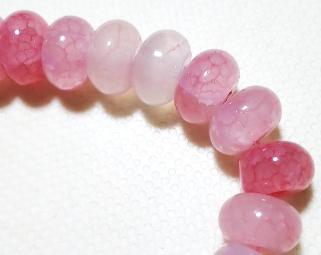 天然石★龍紋瑪瑙(ピンクB) 8mmロンデル 半連 < 女性アクセサリー/時計 天然石★龍紋瑪瑙(ピンクB) 8mmロンデル 半連 < 女性アクセサリー/時計の