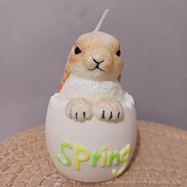 うさぎがひょっこり♪ たまごロップ ソイアロマキャンドル / 春のインテリア・ギフト ブロークンオレンジ < インテリア/ライフ うさぎがひょっこり♪ たまごロップ ソイアロマキャンドル / 春のインテリア・ギフト ブロークンオレンジ < インテリア/ライフの