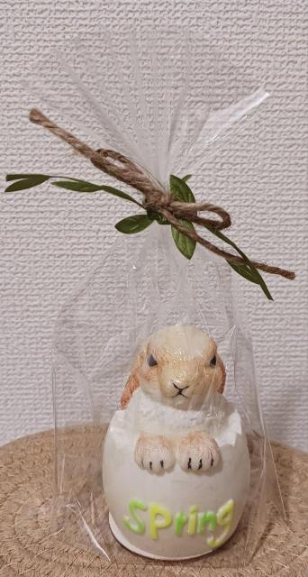 うさぎがひょっこり♪ たまごロップ ソイアロマキャンドル / 春のインテリア・ギフト ブロークンオレンジ < インテリア/ライフ うさぎがひょっこり♪ たまごロップ ソイアロマキャンドル / 春のインテリア・ギフト ブロークンオレンジ < インテリア/ライフの