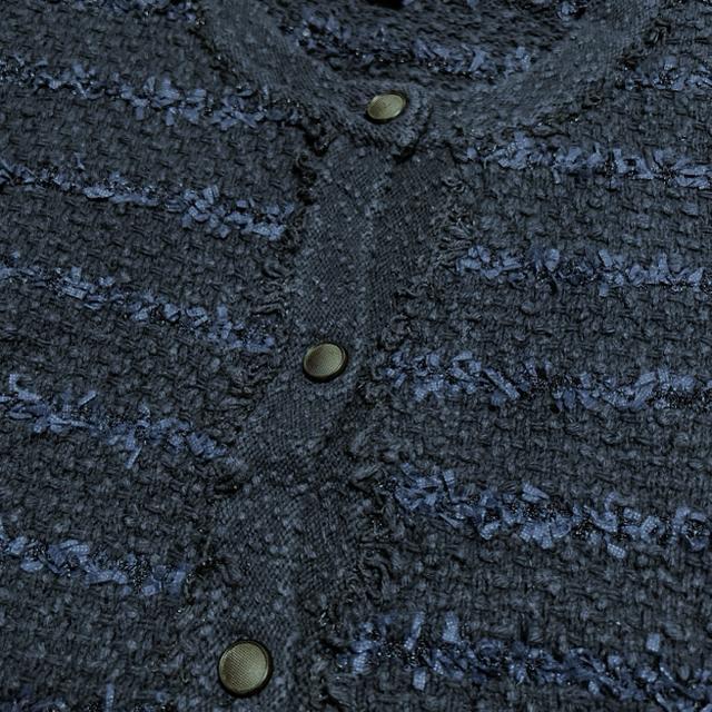 【美品】7分袖ツイードカーディガン/UNIQLO/サイズL/ネイビー < ブランド  【美品】7分袖ツイードカーディガン/UNIQLO/サイズL/ネイビー < ブランドの