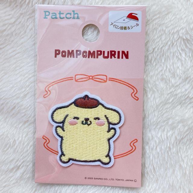 サンリオ ポムポムプリン アイロン接着 刺繍 にこにこ ワッペン ハンドメイド N2m < アニメ/コミック/キャラクター  サンリオ ポムポムプリン アイロン接着 刺繍 にこにこ ワッペン ハンドメイド N2m  < アニメ/コミック/キャラクターの