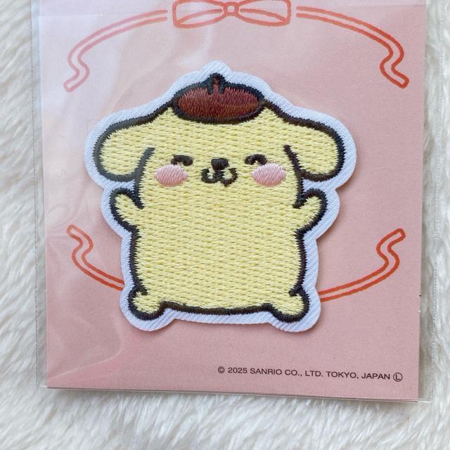 サンリオ ポムポムプリン アイロン接着 刺繍 にこにこ ワッペン ハンドメイド N2m < アニメ/コミック/キャラクター  サンリオ ポムポムプリン アイロン接着 刺繍 にこにこ ワッペン ハンドメイド N2m < アニメ/コミック/キャラクターの