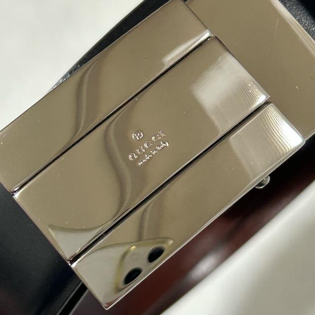 未使用 GUCCI グッチ 本革 レザー ベルト ブラック/ボルドー < ブランド  未使用 GUCCI グッチ 本革 レザー ベルト ブラック/ボルドー < ブランドの