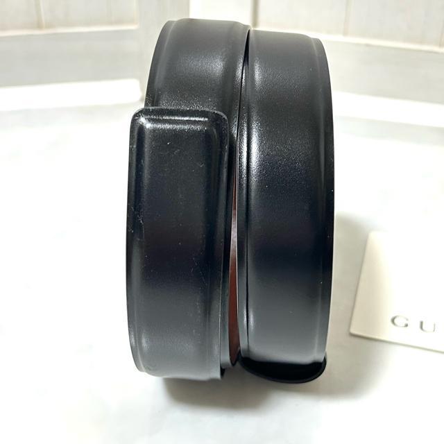 未使用 GUCCI グッチ 本革 レザー ベルト ブラック/ボルドー < ブランド  未使用 GUCCI グッチ 本革 レザー ベルト ブラック/ボルドー < ブランドの