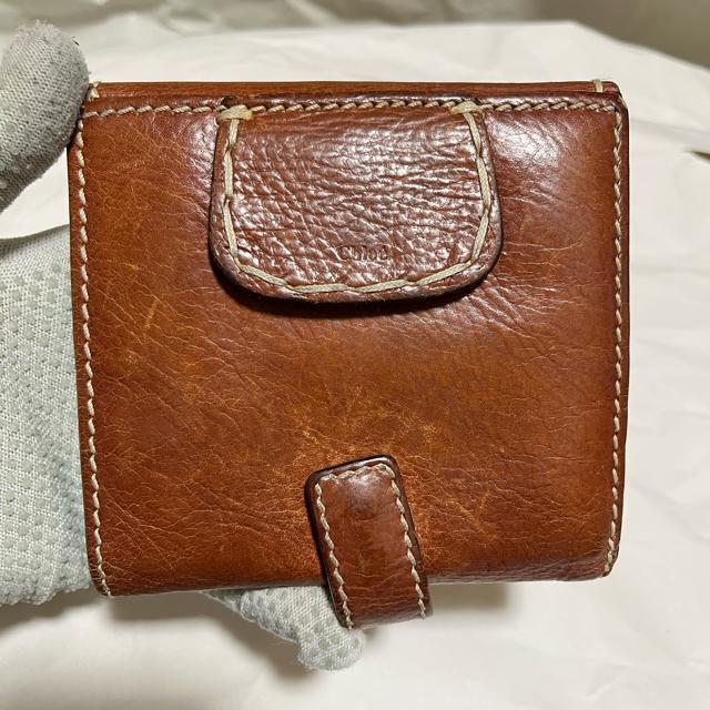 Chloe クロエ 本革 レザー 二つ折り財布 ブラウン バックルデザイン 希少 < ブランド Chloe クロエ 本革 レザー 二つ折り財布 ブラウン バックルデザイン 希少 < ブランドの