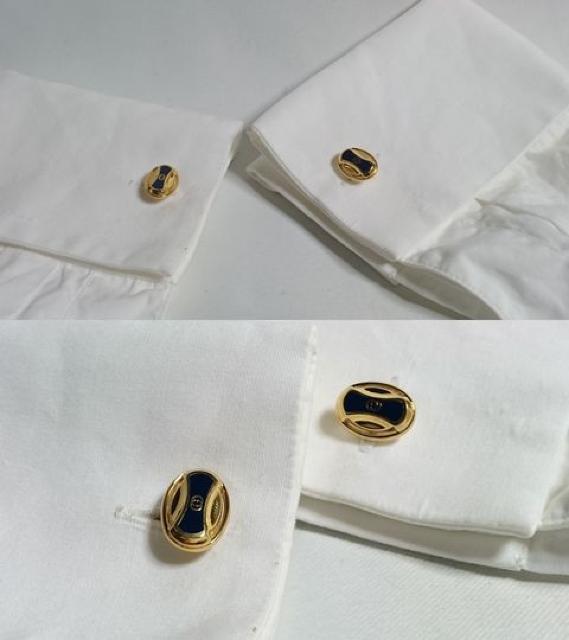 正規良 GUCCIグッチ ヴィンテージインターロッキング オーバルGGロゴカフス金×ネイビー < ブランド  正規良 GUCCIグッチ ヴィンテージインターロッキング オーバルGGロゴカフス金×ネイビー < ブランドの