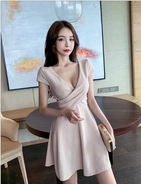 ワンピース パーティードレス ナイトドレス ミニワンピ フェミニン 春 夏 秋 フレア Vネック Aライン 3カラー Sサイズ < 女性ファッション  ワンピース パーティードレス ナイトドレス ミニワンピ フェミニン 春 夏 秋 フレア Vネック Aライン 3カラー Sサイズ < 女性ファッションの