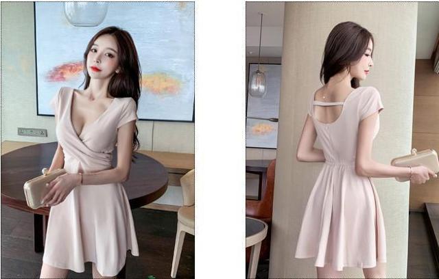 ワンピース パーティードレス ナイトドレス ミニワンピ フェミニン 春 夏 秋 フレア Vネック Aライン 3カラー Sサイズ < 女性ファッション  ワンピース パーティードレス ナイトドレス ミニワンピ フェミニン 春 夏 秋 フレア Vネック Aライン 3カラー Sサイズ < 女性ファッションの