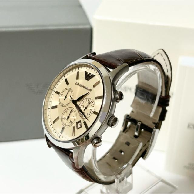 美品 EMPORIO ARMANI アルマーニ メンズ 腕時計 AR-2433 QZ クロノグラフ 稼働確認済み < ブランド 美品 EMPORIO ARMANI アルマーニ メンズ 腕時計 AR-2433 QZ クロノグラフ 稼働確認済み < ブランドの