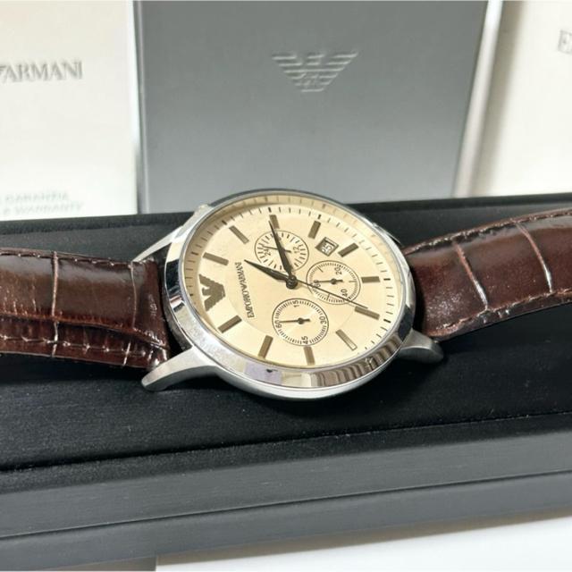 美品 EMPORIO ARMANI アルマーニ メンズ 腕時計 AR-2433 QZ クロノグラフ 稼働確認済み < ブランド 美品 EMPORIO ARMANI アルマーニ メンズ 腕時計 AR-2433 QZ クロノグラフ 稼働確認済み < ブランドの