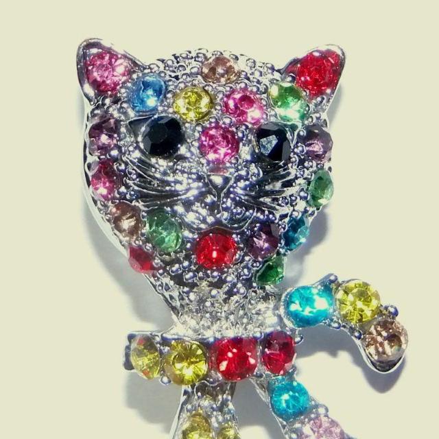 猫 ネコ ねこ カラフル ラインストーン ブローチ バッジ ピンバッジ ラペルピン < 女性アクセサリー/時計  猫 ネコ ねこ カラフル ラインストーン ブローチ バッジ ピンバッジ ラペルピン < 女性アクセサリー/時計の