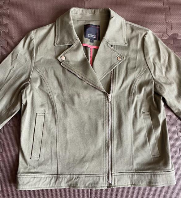 しまむら HK WORKS LONDON ストレッチ ライダースジャケット カーキ L 美品 レディース アベイル < 女性ファッション  しまむら HK WORKS LONDON ストレッチ ライダースジャケット カーキ L 美品 レディース アベイル < 女性ファッションの