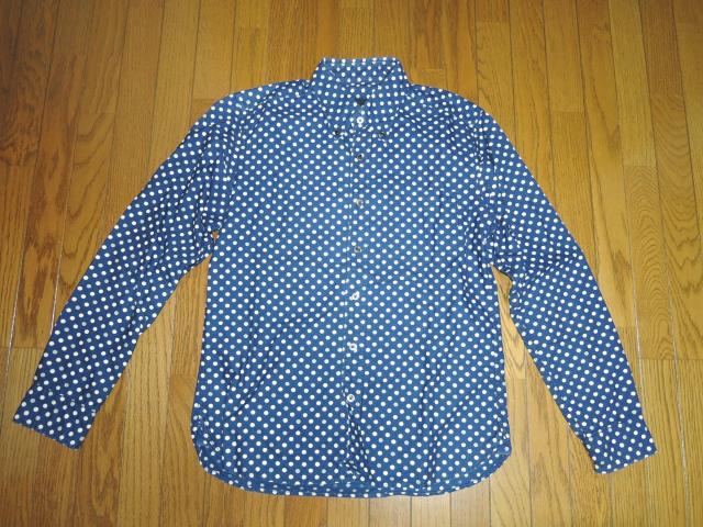 SOPHNET. ソフネット ドット柄シャツ S 長袖シャツ インディゴ デニム染め系 < ブランド  SOPHNET. ソフネット ドット柄シャツ S 長袖シャツ インディゴ デニム染め系  < ブランドの