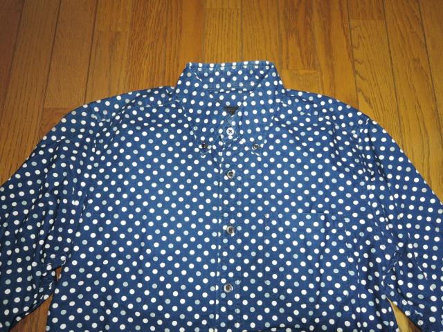 SOPHNET. ソフネット ドット柄シャツ S 長袖シャツ インディゴ デニム染め系 < ブランド  SOPHNET. ソフネット ドット柄シャツ S 長袖シャツ インディゴ デニム染め系 < ブランドの