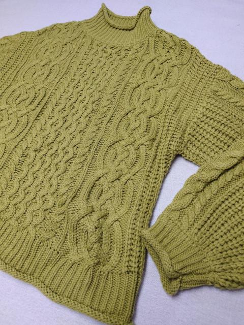 美品★ルーズモックネックニット★ざっくりケーブルニット★セーター★可愛い★VENCE EXCHANGE★グリーン★ニット★送料無料 < 女性ファッション  美品★ルーズモックネックニット★ざっくりケーブルニット★セーター★可愛い★VENCE EXCHANGE★グリーン★ニット★送料無料 < 女性ファッションの