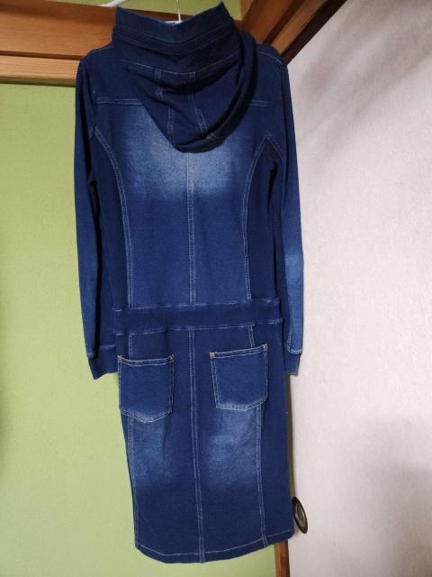 美品 SCOT CLUB デニム調 フード付きロングワンピース 9号 < ブランド 美品 SCOT CLUB デニム調 フード付きロングワンピース 9号 < ブランドの