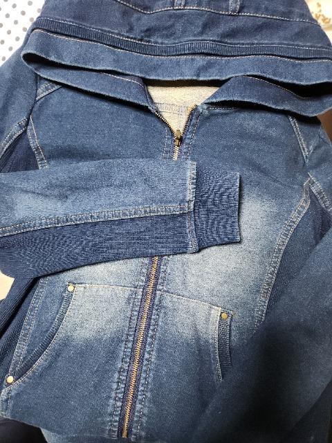 美品 SCOT CLUB デニム調 フード付きロングワンピース 9号 < ブランド 美品 SCOT CLUB デニム調 フード付きロングワンピース 9号 < ブランドの