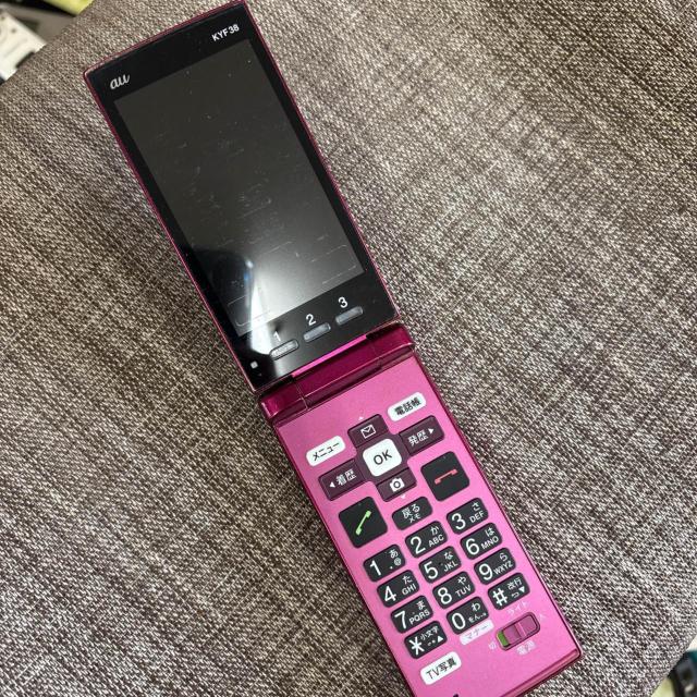 au KYOCERA ���񂽂�P�[�^�C KYF38 ���C�����b�h �K���P�[ �t�B�[�`���[�t�H��  �� �Ɠd/AV�� 