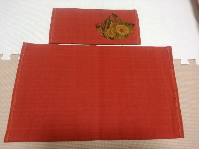 ランチョンマット 紅色刺繍扇ハンドメイドミニサイズ2点セット < インテリア/ライフ  ランチョンマット 紅色刺繍扇ハンドメイドミニサイズ2点セット < インテリア/ライフの
