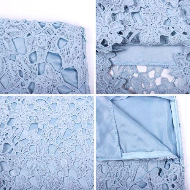 お宝価格出品400円★レーススカート 大人可愛い 花柄 ブルーL < 女性ファッション  お宝価格出品400円★レーススカート 大人可愛い 花柄 ブルーL < 女性ファッションの