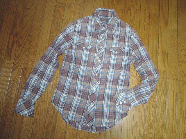 TMT ウエスタン チェックシャツ S 薄手 長袖シャツ ティーエムティー < ブランド  TMT ウエスタン チェックシャツ S 薄手 長袖シャツ ティーエムティー < ブランドの