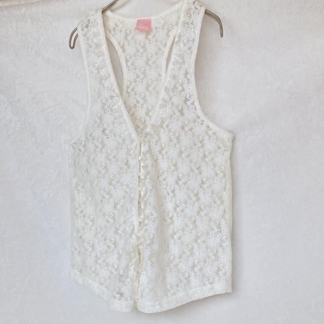 総レース オフホワイト ノースリ ベスト ジレ M チュールレース トップス N2m < ブランド 総レース オフホワイト ノースリ ベスト ジレ M チュールレース トップス N2m < ブランドの