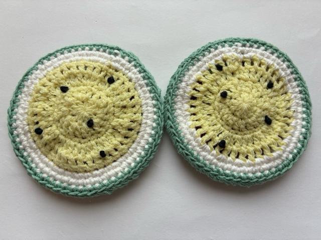 ハンドメイド コースター 一枚で二度美味しいスイカ♪ ペア < 女性ファッション  ハンドメイド コースター 一枚で二度美味しいスイカ♪ ペア < 女性ファッションの