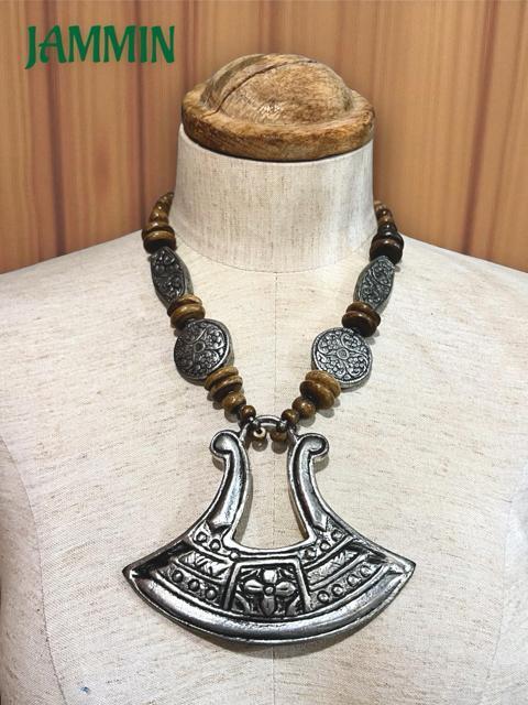 ブラス&ボーンビーズネックレス エスニック アジアン ヒッピー 個性派 衣装 < 女性アクセサリー/時計  ブラス&ボーンビーズネックレス エスニック アジアン ヒッピー 個性派 衣装 < 女性アクセサリー/時計の