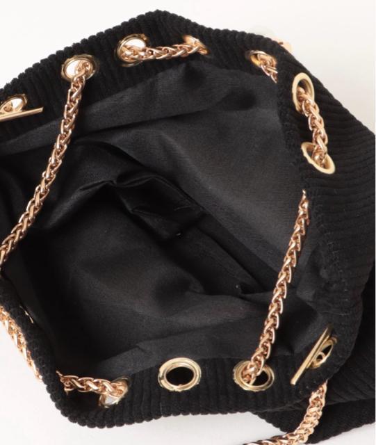 ゴールドチェーン コーデュロイショルダーバッグ < 女性ファッション ゴールドチェーン コーデュロイショルダーバッグ < 女性ファッションの