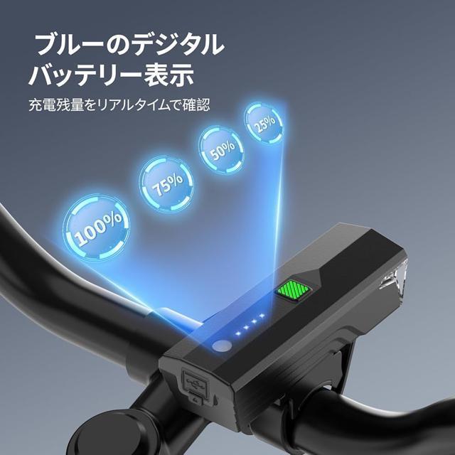 自転車ライト 高輝度 大容量 Type-C充電 自動点灯 5つ点灯モード IPX6防水 フロントライト LEDライト懐中電灯兼用き < 自動車/バイク 自転車ライト 高輝度 大容量 Type-C充電 自動点灯 5つ点灯モード IPX6防水 フロントライト LEDライト懐中電灯兼用き < 自動車/バイク