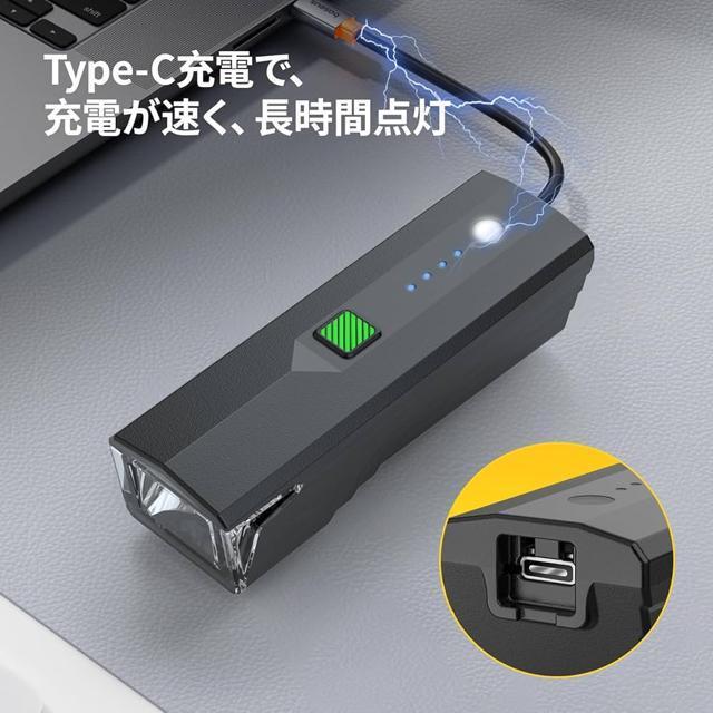 自転車ライト 高輝度 大容量 Type-C充電 自動点灯 5つ点灯モード IPX6防水 フロントライト LEDライト懐中電灯兼用き < 自動車/バイク 自転車ライト 高輝度 大容量 Type-C充電 自動点灯 5つ点灯モード IPX6防水 フロントライト LEDライト懐中電灯兼用き < 自動車/バイク