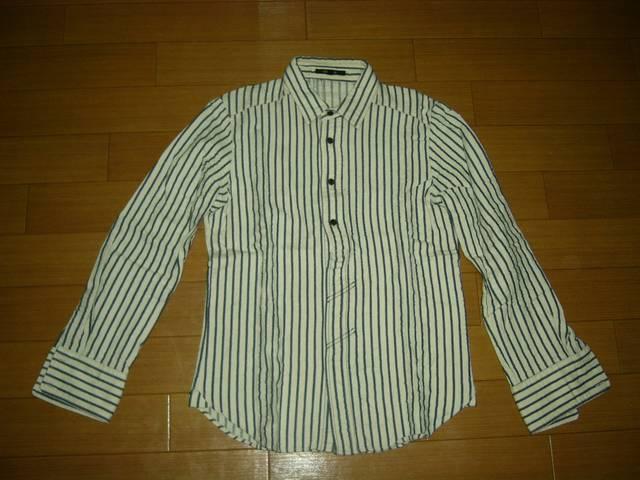 カミエラCAMIERAヘンプ混ストライプシャツ48マリン囚人 < 男性ファッション  カミエラCAMIERAヘンプ混ストライプシャツ48マリン囚人  < 男性ファッションの