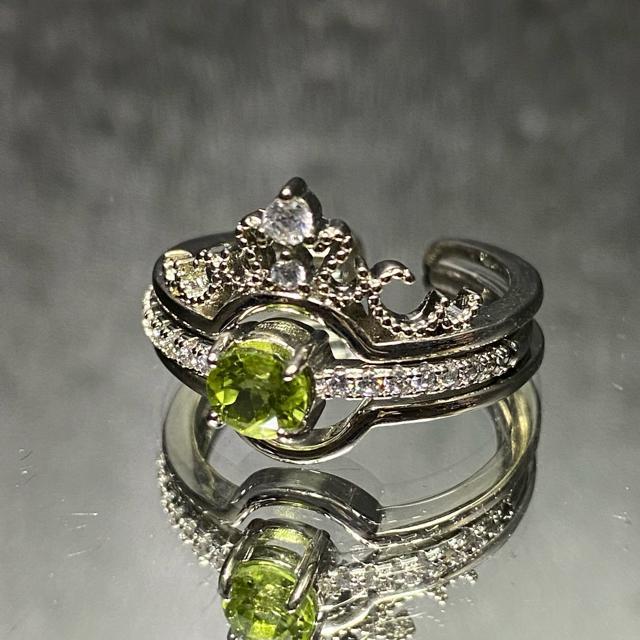 《No.R050》天然石ペリドット 2way フリーサイズリング < 男性アクセサリー/時計  《No.R050》天然石ペリドット 2way フリーサイズリング  < 男性アクセサリー/時計の