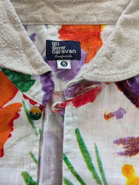 Go slow caravan ゴースローキャラバン 半袖シャツ リネン 総柄 < 男性ファッション  Go slow caravan ゴースローキャラバン 半袖シャツ リネン 総柄 < 男性ファッションの
