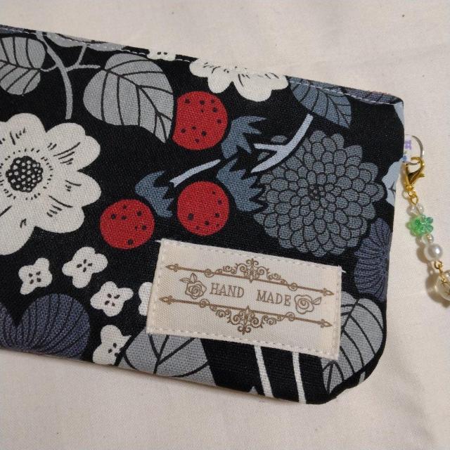 ★木苺柄★花柄♪ファスナーポーチとミニ巾着♪眼鏡入れ、ペンポーチ < 女性ファッション ★木苺柄★花柄♪ファスナーポーチとミニ巾着♪眼鏡入れ、ペンポーチ < 女性ファッションの