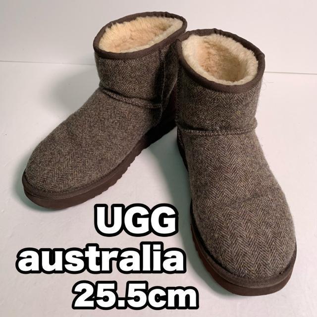 UGG ムートンブーツ 25.5cm ヘリンボーン ウール素材 クラッシックミニ ショートブーツ < ブランド UGG ムートンブーツ 25.5cm ヘリンボーン ウール素材 クラッシックミニ ショートブーツ < ブランドの