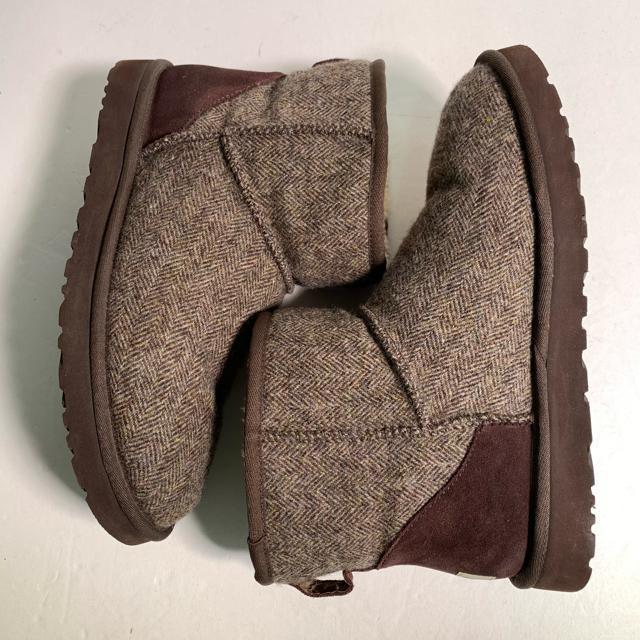 UGG ムートンブーツ 25.5cm ヘリンボーン ウール素材 クラッシックミニ ショートブーツ < ブランド UGG ムートンブーツ 25.5cm ヘリンボーン ウール素材 クラッシックミニ ショートブーツ < ブランドの