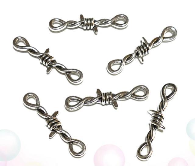 2353 銀色の有刺鉄線 6個入り ミニチュア 針金風 金属チャーム アクセサリーパーツ < ペット/手芸/園芸 2353 銀色の有刺鉄線 6個入り ミニチュア 針金風 金属チャーム アクセサリーパーツ < ペット/手芸/園芸の