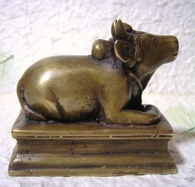 ☆即決☆真鍮製 聖牛ナンディン像 7.3センチ < インテリア/ライフ ☆即決☆真鍮製 聖牛ナンディン像 7.3センチ < インテリア/ライフの