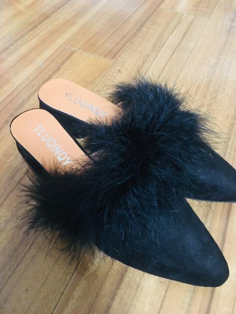 新品☆未使用☆上品なファー付きローヒール☆ < 女性ファッション  新品☆未使用☆上品なファー付きローヒール☆  < 女性ファッションの