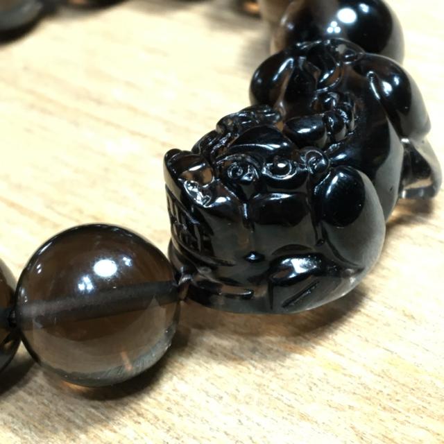 《No.063》ブラジル産 スモーキークォーツ×貔貅 14mm珠 17cm < 女性アクセサリー/時計  《No.063》ブラジル産 スモーキークォーツ×貔貅 14mm珠 17cm < 女性アクセサリー/時計の