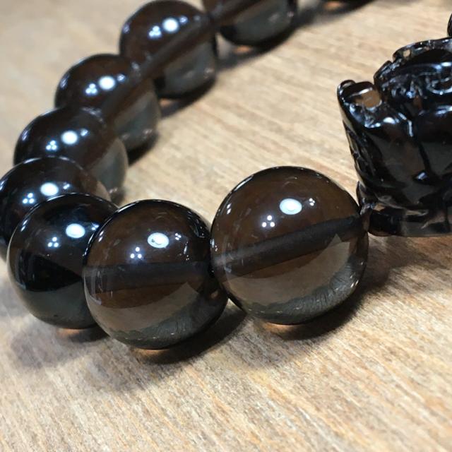 《No.063》ブラジル産 スモーキークォーツ×貔貅 14mm珠 17cm < 女性アクセサリー/時計  《No.063》ブラジル産 スモーキークォーツ×貔貅 14mm珠 17cm < 女性アクセサリー/時計の