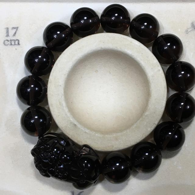 《No.063》ブラジル産 スモーキークォーツ×貔貅 14mm珠 17cm < 女性アクセサリー/時計  《No.063》ブラジル産 スモーキークォーツ×貔貅 14mm珠 17cm < 女性アクセサリー/時計の