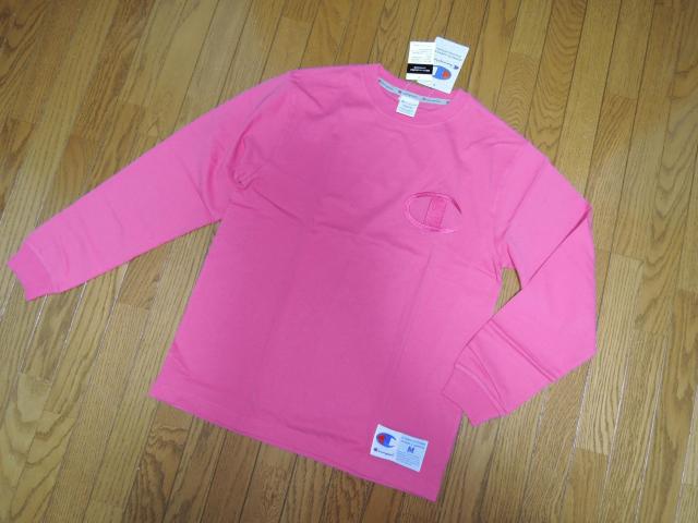 新品 Champion チャンピオン ビッグロゴ ロンTシャツ M ピンク BIG LOGO カットソー < ブランド  新品 Champion チャンピオン ビッグロゴ ロンTシャツ M ピンク BIG LOGO カットソー < ブランドの