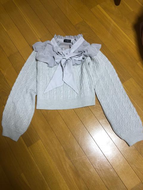 evelyn エブリン シフォン フリル ニット LS < ブランド  evelyn エブリン シフォン フリル ニット LS < ブランドの