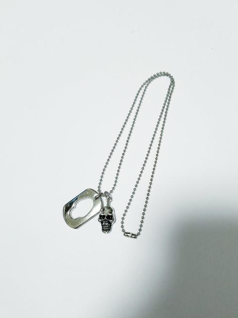 (184) スカル&プレート ボールチェーン ネックレス 骸骨 < 男性アクセサリー/時計  (184) スカル&プレート ボールチェーン ネックレス 骸骨 < 男性アクセサリー/時計の