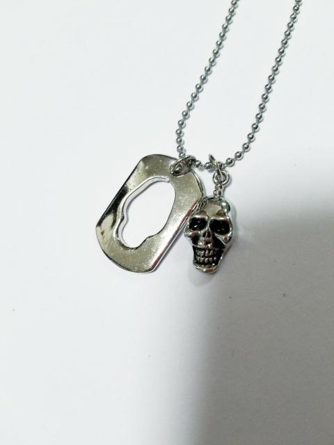 (184) スカル&プレート ボールチェーン ネックレス 骸骨 < 男性アクセサリー/時計  (184) スカル&プレート ボールチェーン ネックレス 骸骨 < 男性アクセサリー/時計の