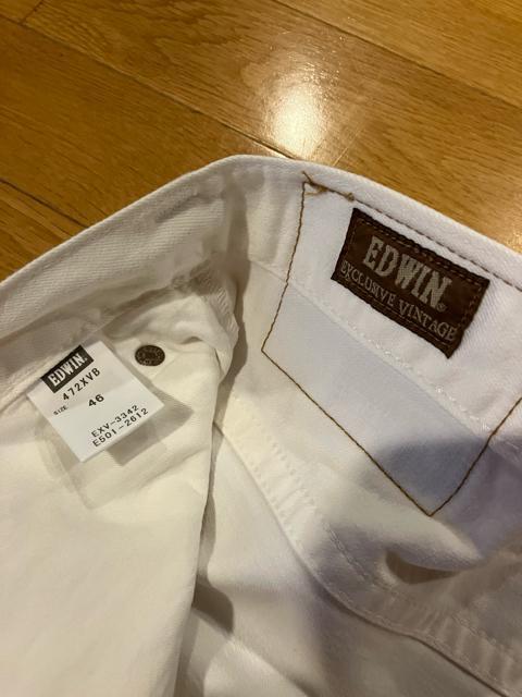 EDWIN 472XVB 超超大きいsize W46 130cm used美品 白ホワイト < ブランド EDWIN 472XVB 超超大きいsize W46 130cm used美品 白ホワイト < ブランドの