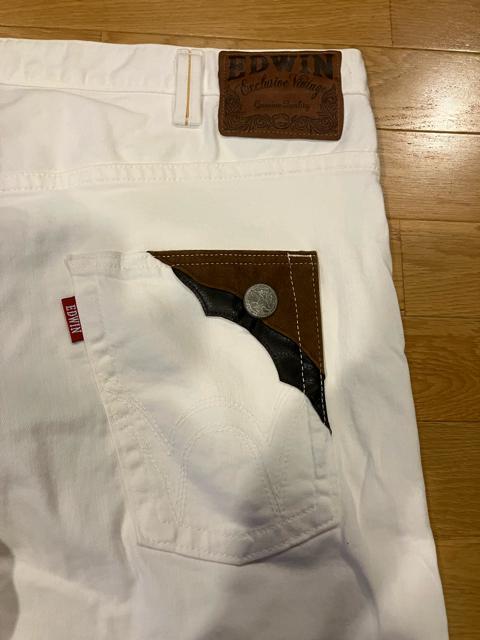 EDWIN 472XVB 超超大きいsize W46 130cm used美品 白ホワイト < ブランド EDWIN 472XVB 超超大きいsize W46 130cm used美品 白ホワイト < ブランドの